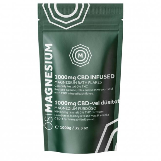Fulgi de baie cu magneziu infuzați cu CBD, OsiMagnesium - 1000 grame Fulgi de baie cu magneziu infuzați cu CBD, OsiMagnesium - 1000 grame