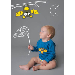 Tricou cu mânecă lungă din bumbac organic imprimat Baba+Boo Bongo Bat Tricou cu mânecă lungă din bumbac organic imprimat Baba+Boo Bongo Bat