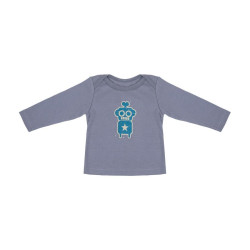Tricou cu mânecă lungă din bumbac organic imprimat Baba+Boo Robot