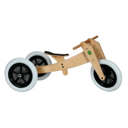 Bicicletă de echilibru Wishbone Design originală 3-în-1 (bicicletă din lemn fără pedale)