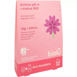 Gel ecologic Biolu cu eucalipt si nalbă pentru igiena intimă - pudră eco-refill - 25 grame = 250ml