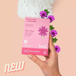 Gel ecologic Biolu cu eucalipt si nalbă pentru igiena intimă - pudră eco-refill - 25 grame = 250ml