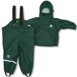 Set de ploaie și vânt CeLaVi jachetă+pantaloni/salopetă impermeabile verde închis Set de ploaie și vânt CeLaVi jachetă+pantaloni/salopetă impermeabile verde închis