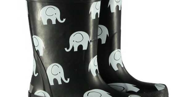 Cizme Celavi Din Cauciuc Natural Pentru Copii Black With Elephants