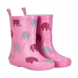 Cizme CeLaVi roz din cauciuc natural pentru copii - Rose with Elephants