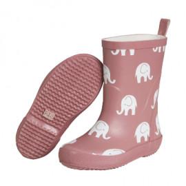 Cizme CeLaVi roz din cauciuc natural pentru copii - Burlwood with Elephants