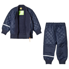 Jachetă căptușită matlasată impermeabilă CeLaVi bleumarin pentru copii
