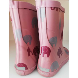 OUTLET: Cizme CeLaVi roz din cauciuc natural pentru copii - Rose with Elephants