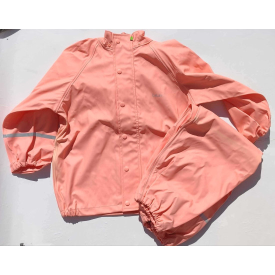 Set de ploaie și vânt CeLaVi jachetă+pantaloni/salopetă impermeabile - Peach Set de ploaie și vânt CeLaVi jachetă+pantaloni/salopetă impermeabile - Peach