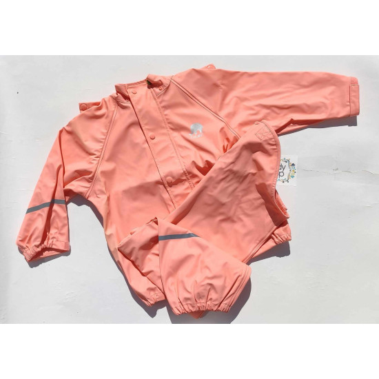 Set de ploaie și vânt CeLaVi jachetă+pantaloni/salopetă impermeabile - Peach Set de ploaie și vânt CeLaVi jachetă+pantaloni/salopetă impermeabile - Peach