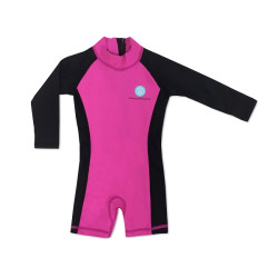 Salopetă cu filtru UV pentru protecție solară UPF50+ Charlie Banana Hot Pink - pentru bebeluși și copii 