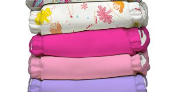 Set 6 Scutece Textile Charlie Banana Girly Cu Inserturi Fleece