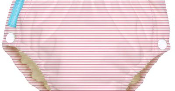 Scutec Refolosibil De Inot Charlie Banana Cu Interior De Tencel Capse Laterale Model Pencil Stripes Pink