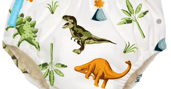 Scutec Refolosibil De Inot Cu Interior De Tencel Charlie Banana Dinosaurs