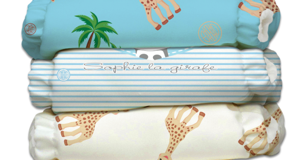 Set 3 Scutece Textile Charlie Banana Blue Sophie La Girafe
