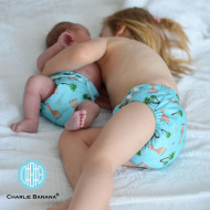 Scutec textil Charlie Banana Sophie Coco Blue Hybrid - mărime unică, cu 2 inserturi