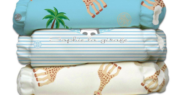 Set 3 Scutece Textile Charlie Banana X Small Blue Sophie La Girafe Prematuri Nou Nascuti