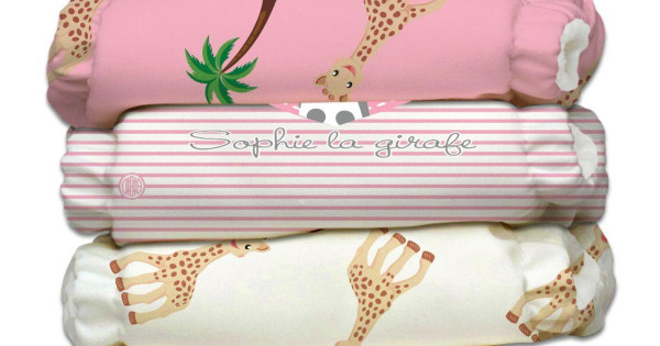 Set 3 Scutece Textile Charlie Banana X Small Pink Sophie La Girafe Prematuri Nou Nascuti Organice