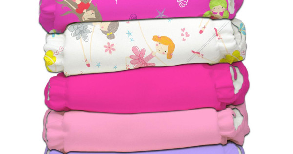 Set 5 Scutece Textile Charlie Banana My First Mermaid Inserturi Fleece Hibrid Buzunar Ai2 Marime Unica