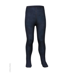 Ciorapi colanți bleumarin din lână Merinos organică Dilling Underwear pentru copii