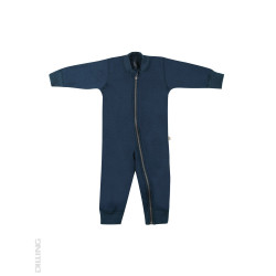 Salopetă overall albastru-petrol flaușată din lână Merinos organică Dilling Underwear pentru bebeluși Salopetă overall albastru-petrol flaușată din lână Merinos organică Dilling Underwear pentru bebeluși