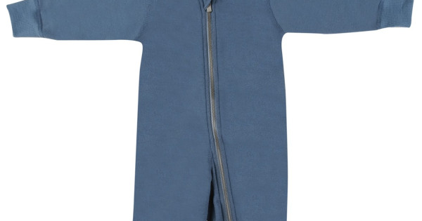 Salopeta Overall Albastra Flausata Lana Merinos Organica Dilling Underwear Pentru Bebelusi