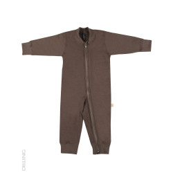 Salopetă overall ciocolatie flaușată din lână Merinos organică Dilling Underwear pentru bebeluși Salopetă overall ciocolatie flaușată din lână Merinos organică Dilling Underwear pentru bebeluși