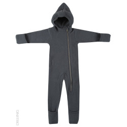 Salopetă overall gri închis din polar de lână Merinos Dilling Underwear pentru bebeluși Salopetă overall gri închis din polar de lână Merinos Dilling Underwear pentru bebeluși