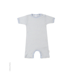 Salopetă scurtă de vară bleu din lână Merinos organică și mătase Dilling Underwear pentru bebeluși Salopetă scurtă de vară bleu din lână Merinos organică și mătase Dilling Underwear pentru bebeluși