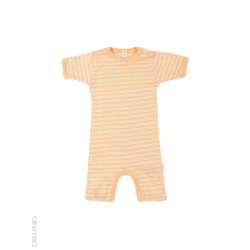 Salopetă scurtă de vară portocalie din lână Merinos organică și mătase Dilling Underwear pentru bebeluși Salopetă scurtă de vară portocalie din lână Merinos organică și mătase Dilling Underwear pentru bebeluși