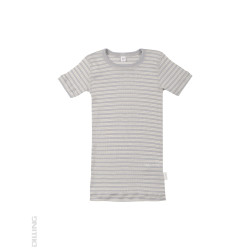 Tricou gri din lână Merinos organică și mătase Dilling Underwear pentru copii Tricou gri din lână Merinos organică și mătase Dilling Underwear pentru copii