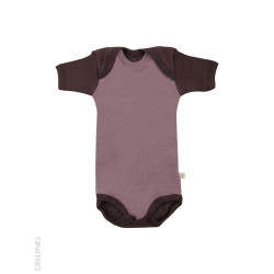 Body roz cu mânecă scurtă din lână Merinos organică Dilling Underwear pentru bebeluși Body roz cu mânecă scurtă din lână Merinos organică Dilling Underwear pentru bebeluși