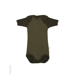 Body verde cu mânecă scurtă din lână Merinos organică Dilling Underwear pentru bebeluși Body verde cu mânecă scurtă din lână Merinos organică Dilling Underwear pentru bebeluși
