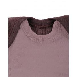 Body roz cu mânecă scurtă din lână Merinos organică Dilling Underwear