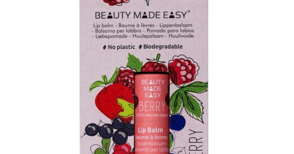 Balsam Natural Hidratant Pentru Buze Beauty Made Easy Berry Zero Plastic