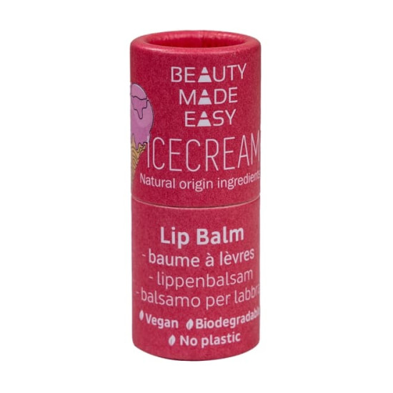 Balsam natural hidratant pentru buze Beauty Made Easy Ice Cream - ZERO PLASTIC Balsam natural hidratant pentru buze Beauty Made Easy Ice Cream - ZERO PLASTIC