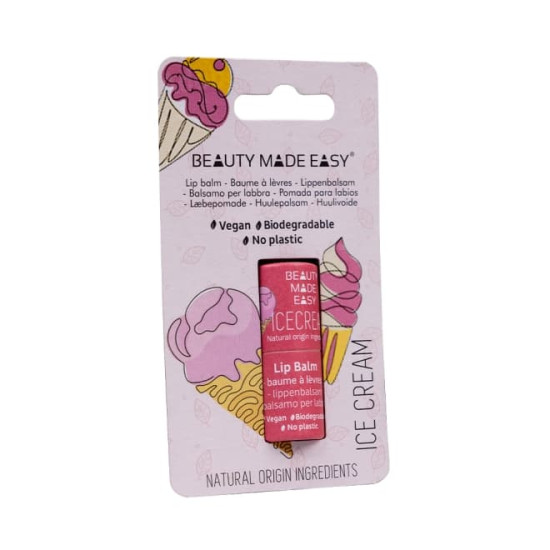Balsam natural hidratant pentru buze Beauty Made Easy Ice Cream - ZERO PLASTIC Balsam natural hidratant pentru buze Beauty Made Easy Ice Cream - ZERO PLASTIC