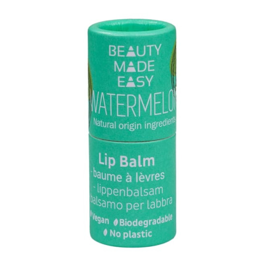 Balsam natural hidratant pentru buze Beauty Made Easy Watermelon - ZERO PLASTIC Balsam natural hidratant pentru buze Beauty Made Easy Watermelon - ZERO PLASTIC