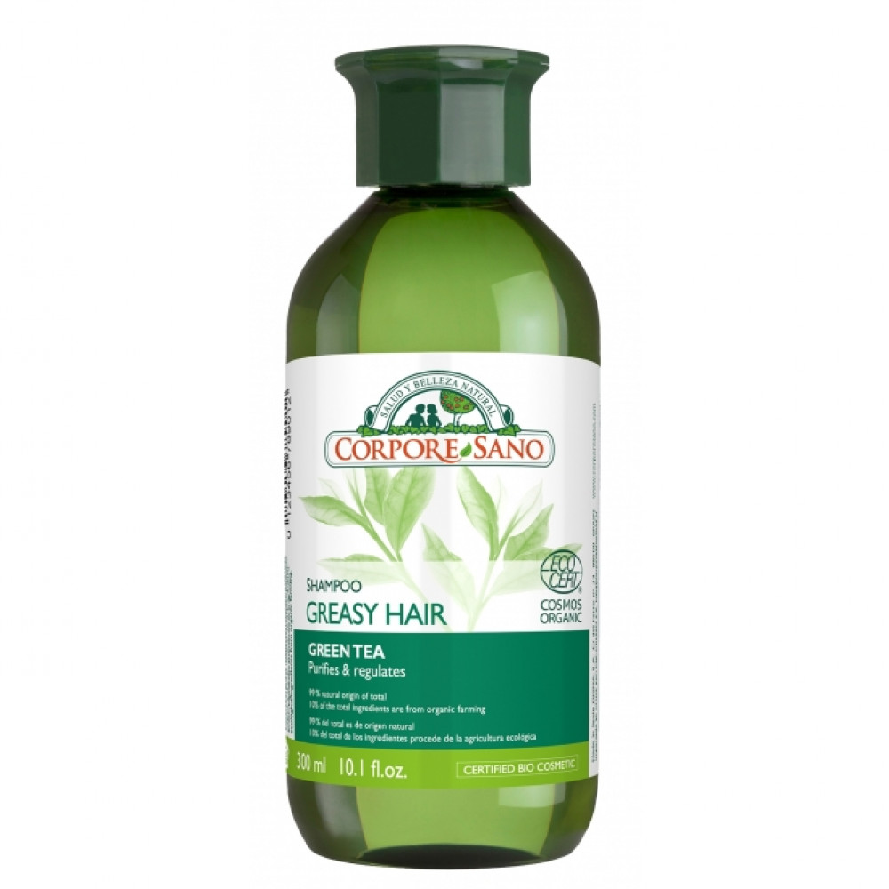 Șampon purifiant cu ceai verde și urzică Corpore Sano pentru păr gras