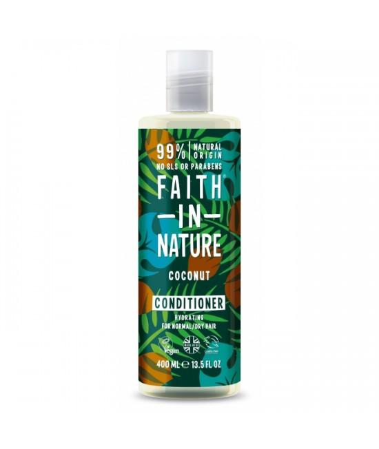 Balsam natural cu cocos Faith in Nature pentru păr normal sau uscat - 400 ml