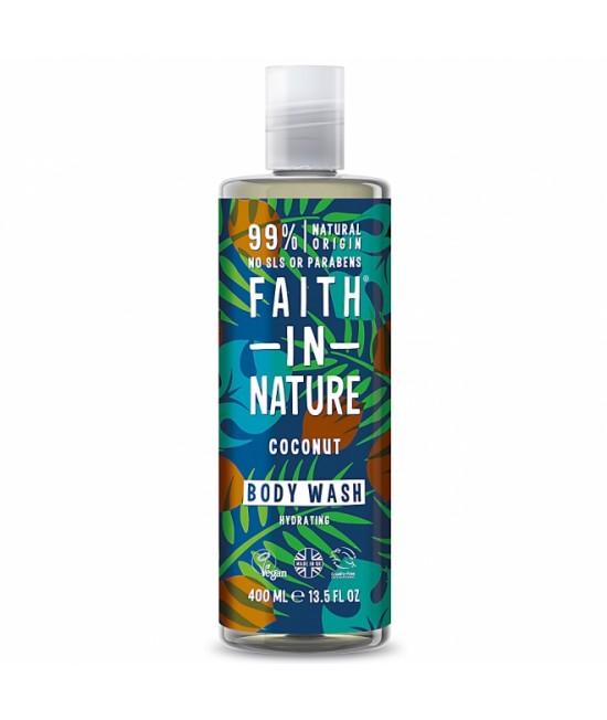 Gel de duș și spumă de baie Faith in Nature cu cocos - 400 ml