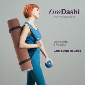 Saltea reversibilă pentru Yoga OmDashi ECO-friendly inscripționată cu posturi yoga Sun Salutation Flow