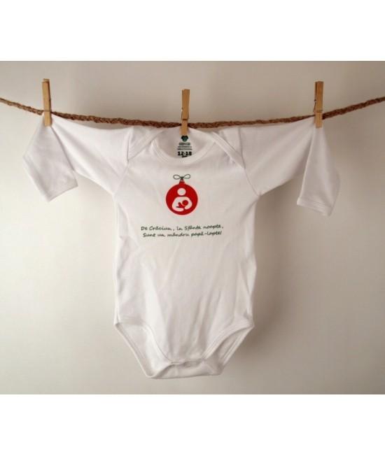 Body din bumbac pentru bebeluși, imprimat cu mesaj de alăptare, Bodybebe