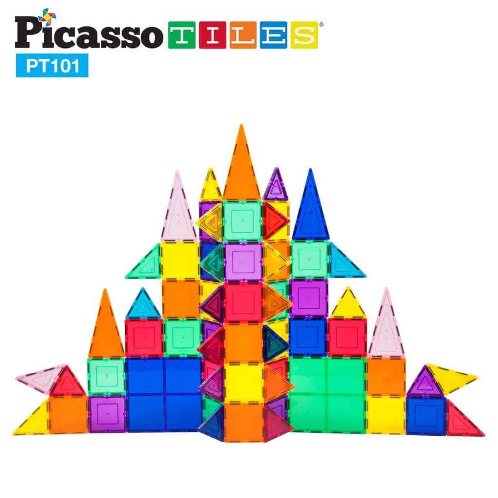 Set PicassoTiles 101 piese magnetice de construcție colorate