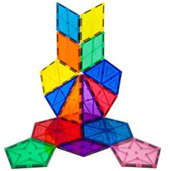 Set PicassoTiles Geometrie - 16 piese magnetice de construcție în diverse forme geometrice
