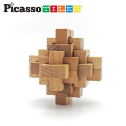 Set PicassoTiles 8 stiluri de Puzzle logic din lemn: cuburi Burr, minge, butoi, șarpe-cub Set PicassoTiles 8 stiluri de Puzzle logic din lemn: cuburi Burr, minge, butoi, șarpe-cub