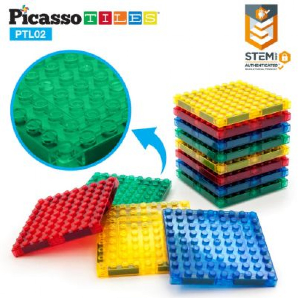 Set PicassoTiles - 12 piese magnetice de construcție compatibile cu cărămizile de construcție gen Lego
