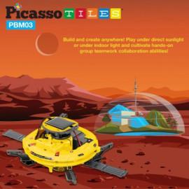 Set PicassoTiles - Kit STEM solar 6-în-1 robot-OZN-astronaut-câine-navetă spațială 