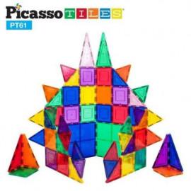 Set PicassoTiles 61 piese magnetice de construcție colorate