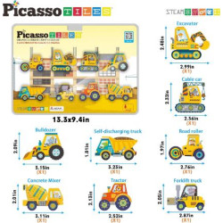 Set PicassoTiles 8 accesorii magnetice, vehicule de construcție, compatibile cu piesele magnetice de construcție Set PicassoTiles 8 accesorii magnetice, vehicule de construcție, compatibile cu piesele magnetice de construcție